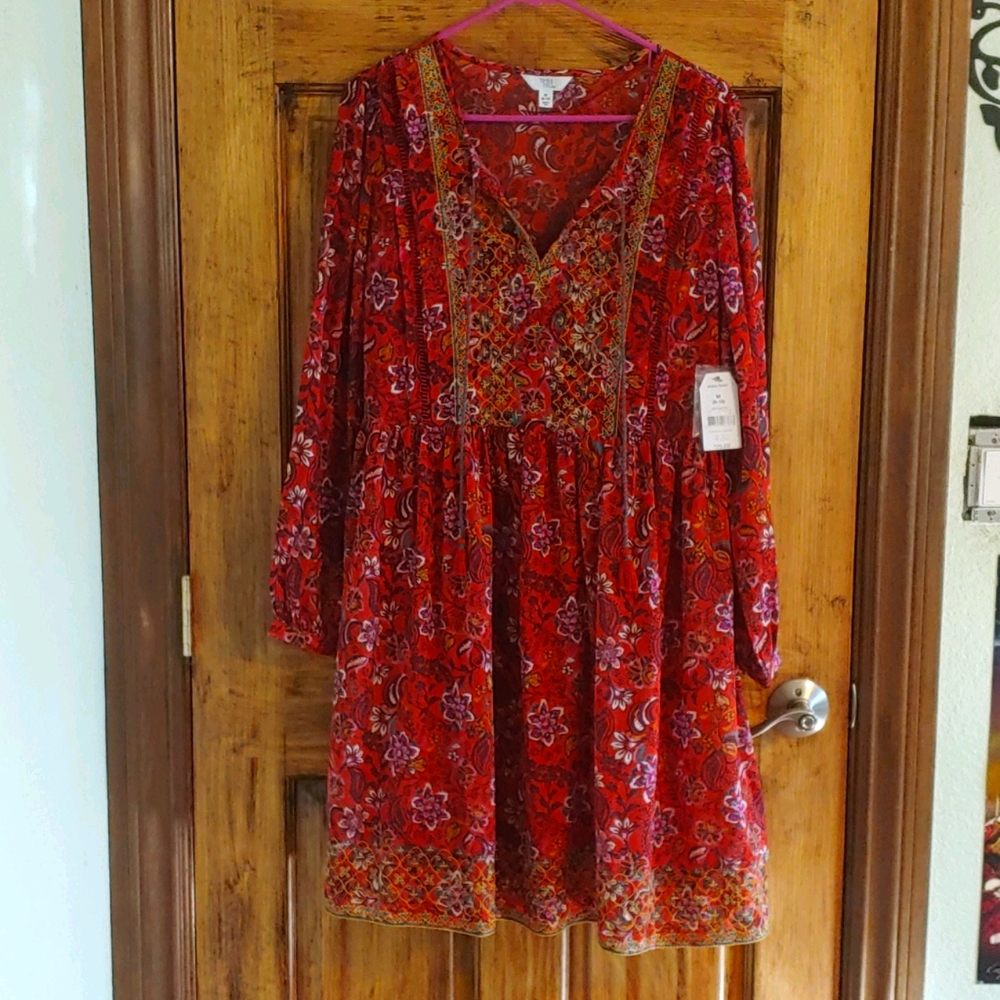 Long Sleeve Woven Dress